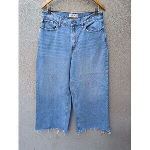 Abercrombie & Fitch Crop Wide Leg Jeans Womens 30/10 Blue High Rise